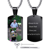 Stainless Steel Personalized Photo Engraved Urn Necklace for Ashes