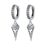 Sterling Silver Viking Raven Stud Dangle Earrings