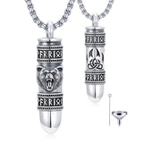 Sterling Silver Bear Lion Eagle Compass Tree of Life Bullet Urn Necklaces for Ashes