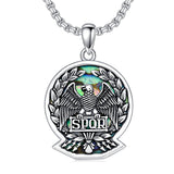 Sterling Silver Eagle SPQR Pendant Necklace for Men
