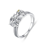 Sterling Silver Family Highland Cow Ring Animal Ring