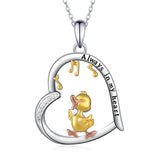 Sterling Silver Duck Pendant Necklace