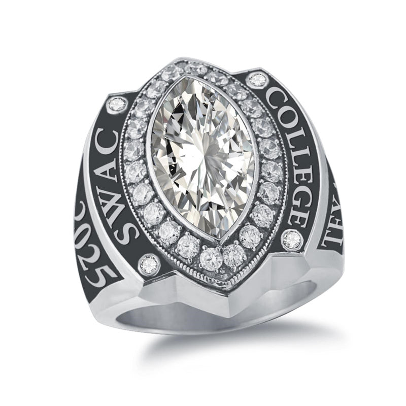 Sterling Silver Personalized  Birthstone Engraved Class Ring