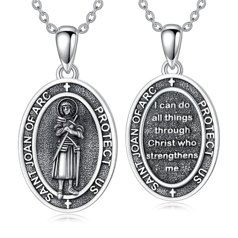 Sterling Silver St Anthony Francis Joseph Peregrine Raphael Sebastian Medal  Protection Pendant Necklace
