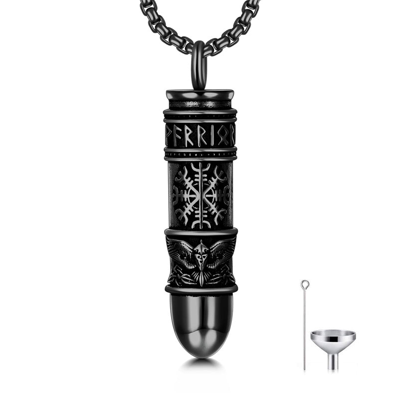 Sterling Silver Bear Lion Eagle Compass Tree of Life Bullet Urn Necklaces for Ashes