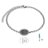 Sterling Silver 12-Month Birth Flower Urn Bracelet for Ashes