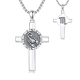Sterling Silver 12 Constellation Cross Pendant Necklace