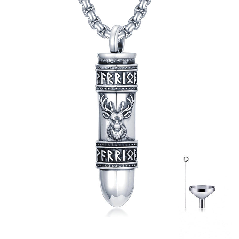 Sterling Silver Bear Lion Eagle Compass Tree of Life Bullet Urn Necklaces for Ashes