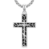 Sterling Silver Cross Christian Pendant Necklace for Men