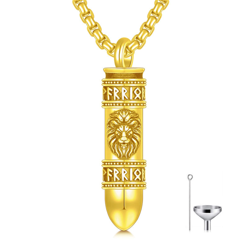 Sterling Silver Bear Lion Eagle Compass Tree of Life Bullet Urn Necklaces for Ashes