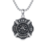 Sterling Silver Firefighter Pendant Necklace