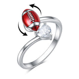 Sterling Silver Baseball Football Volleyball Spinner Ring