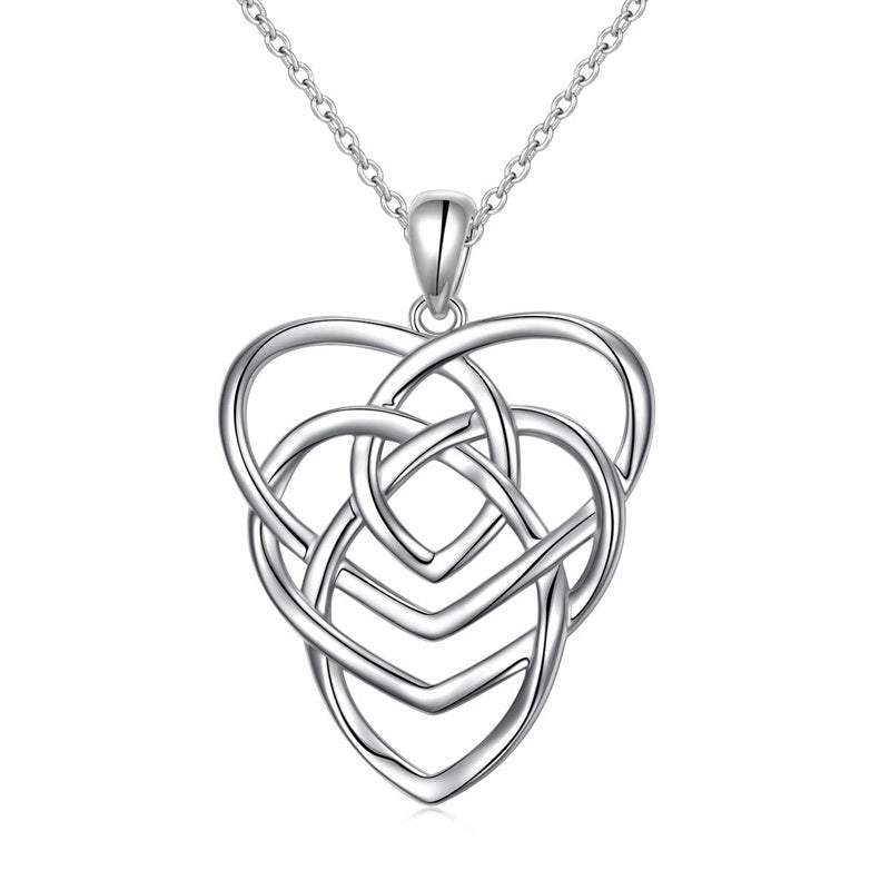 Sterling Silver Celtic Knot Mother and Child Pendant Necklace