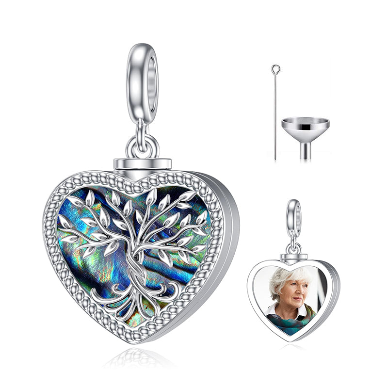 Sterling Silver Personalized Heart Photo Charm Beads