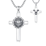Sterling Silver 12 Constellation Cross Pendant Necklace