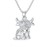 Sterling Silver Highland Cow Necklace