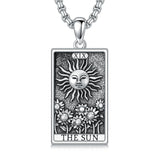 Sterling Silve Sun Moon Star Strength Lovers Death Devil Fool Tarot Card Pendant Necklace