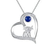 Sterling Silver Highland Cow Pendant Necklace