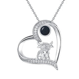 Sterling Silver Highland Cow Pendant Necklace
