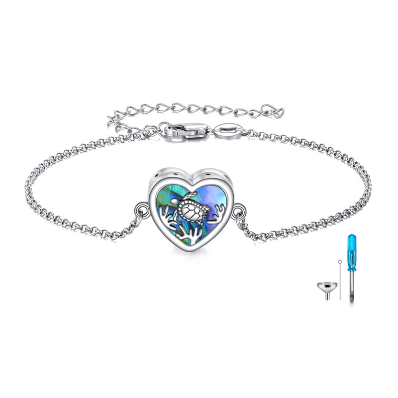 Sterling Silver Abalone Shell Turtle Urn for Ashes