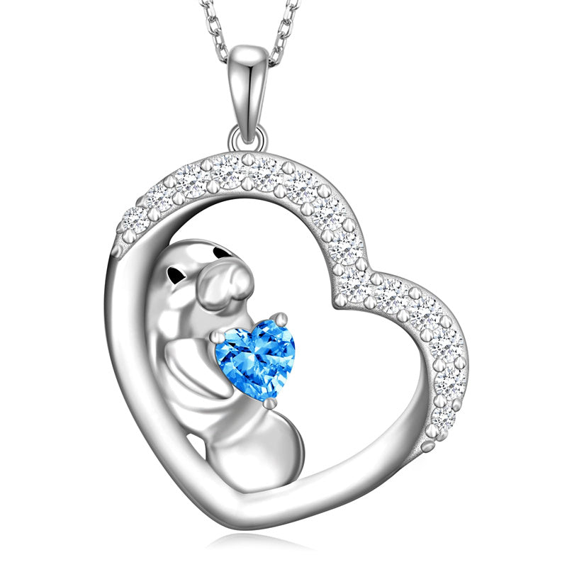 Sterling Silver Manatee Pendant Necklace
