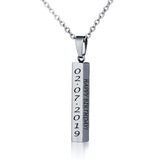 Stainless Steel Personalized Engraved Vertical Bar Necklace