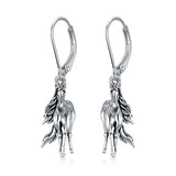 Sterling Silver Horse Leverback Earrings
