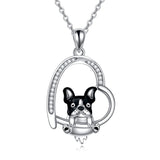 Sterling Silver Corgi Pendant  Animal Necklace