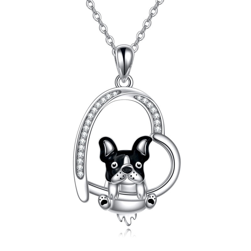 Sterling Silver Corgi Pendant  Animal Necklace