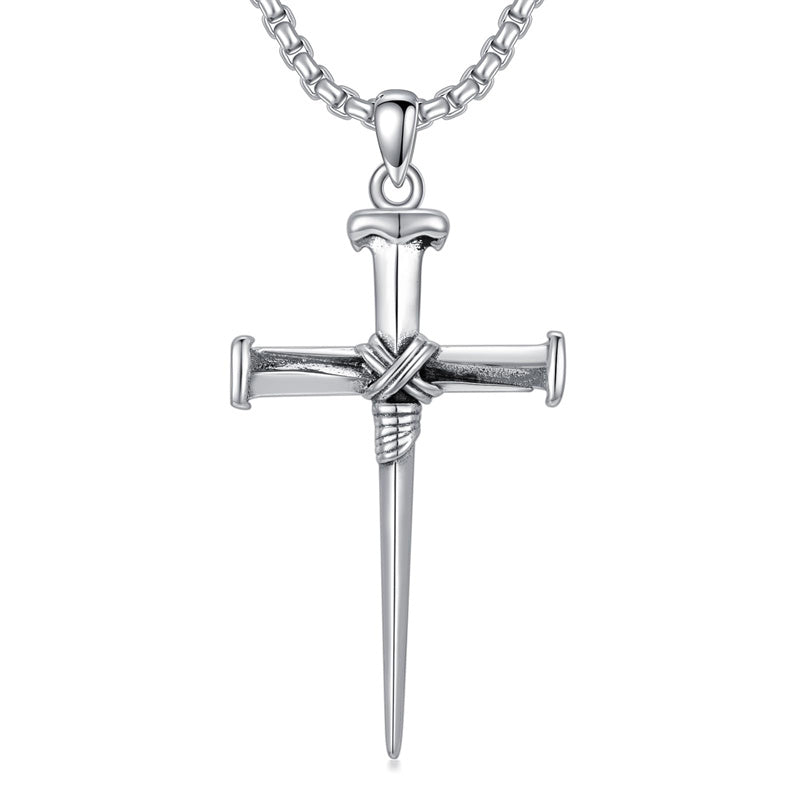 Sterling Silver Crucifix Jesus Pendant Necklace Cross Necklace