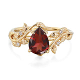 Sterling Silver 10K 14K 18K  Gold Pear Gemstone Vintage Engagement Wedding Promise Anniversary Ring