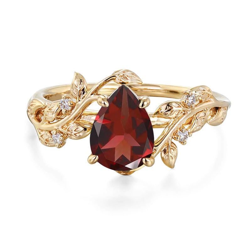 Sterling Silver 10K 14K 18K  Gold Pear Gemstone Vintage Engagement Wedding Promise Anniversary Ring