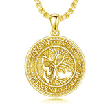 Sterling Silver Memento Mori Gothic Skull Amulet Pendant Necklace for Men