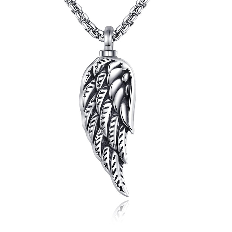 Sterling Silver Angel Wing Urn Necklace for Ashes