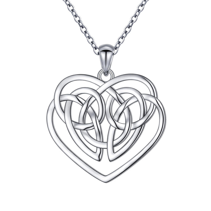 Sterling Silver Celtic Knot Mother and Child Pendant Necklace