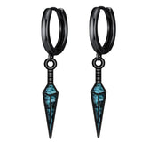 Sterling Silver Medieval Sword Dangle Cross Knives  Ankh Drop Earrings