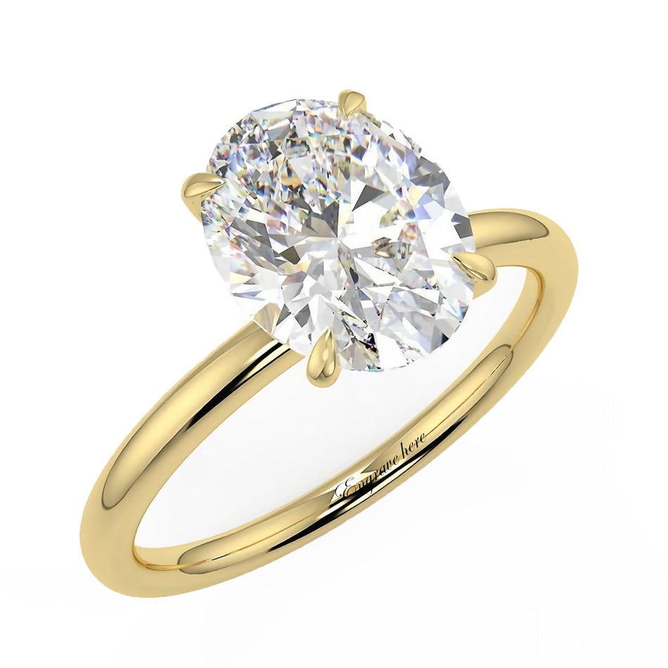 2ct 10K/14K/18K Gold Round Pear Oval Princess Cut Moissanite Engagement Ring