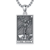 Sterling Silve Sun Moon Star Strength Lovers Death Devil Fool Tarot Card Pendant Necklace