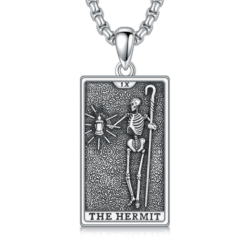 Sterling Silve Sun Moon Star Strength Lovers Death Devil Fool Tarot Card Pendant Necklace