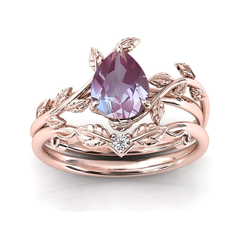 Sterling Silver 10K 14K 18K Gold 1ct Pear Shaped Gemstone Gemstone Engagement Ring Wedding Ring Sets