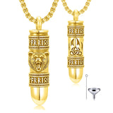 Sterling Silver Bear Lion Eagle Compass Tree of Life Bullet Urn Necklaces for Ashes