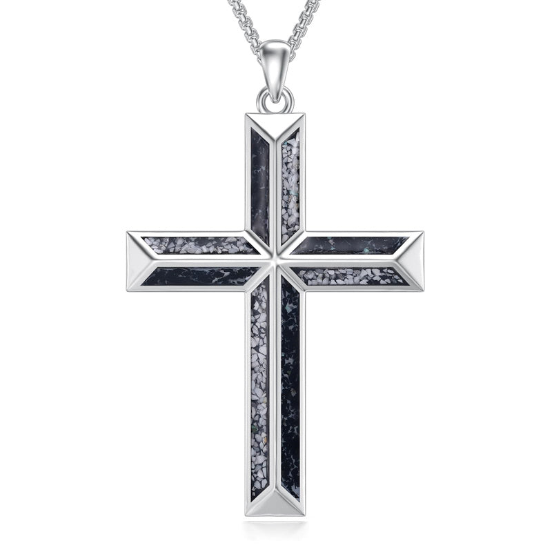 Sterling Silver Cross Pendant Necklace for Men
