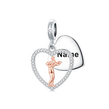 Sterling Silver Personalized Engraved Father-Daughter Charm Beads
