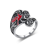Sterling Silver Hummingbird Butterfly Bee Red Cardinal Pink Flamingo Adjustable Spoon Ring