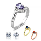 Sterling Silver Personalized Engraved Birthstone Class Rings for Graduation