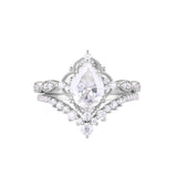 Sterling Silver 10K 14K 18K Gold Pear Shaped Gemstone Engagement Ring