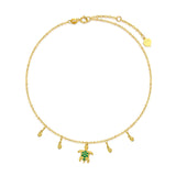 14K Gold Sea Turtle Single Layer Anklet