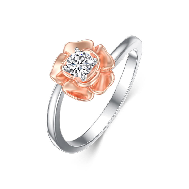 Sterling Silver Personalized Engraved Moissanite Engagement Wedding Anniversary Ring