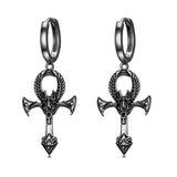 Sterling Silver Ankh Dangle Earrings