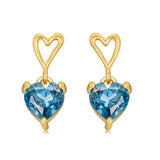 14K Gold Natural London Blue Topaz Stud Earrings